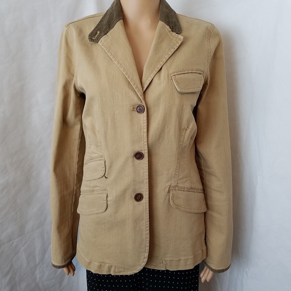 RLR Ralph Lauren Jeans Co Tan Cotton Twill Blazer